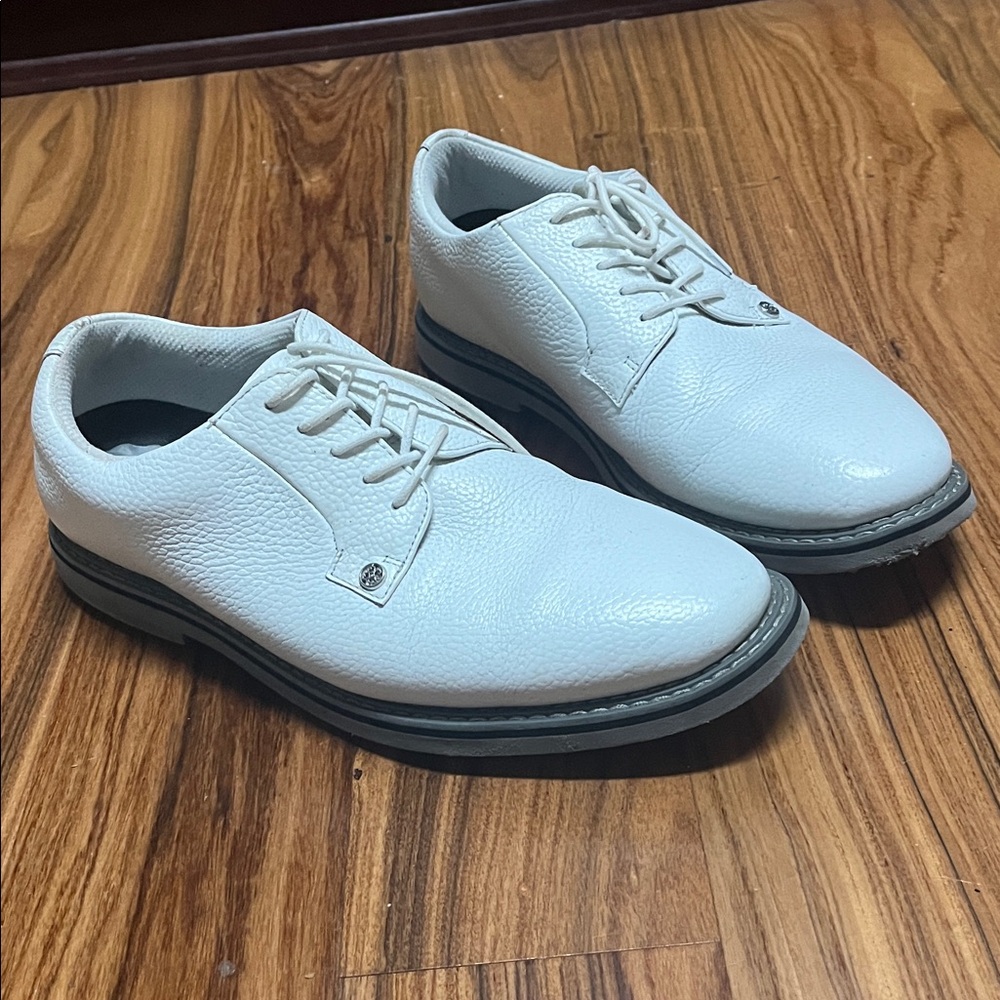G-Fore Gavallanter White Leather Men's Spikeless Golf Shoes - Picture 3 of 15